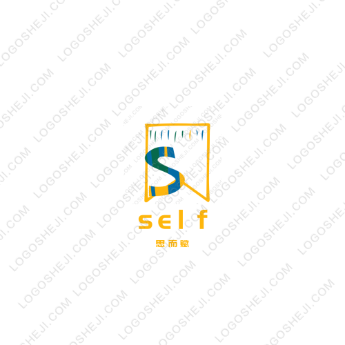 七色彩虹画室logo设计