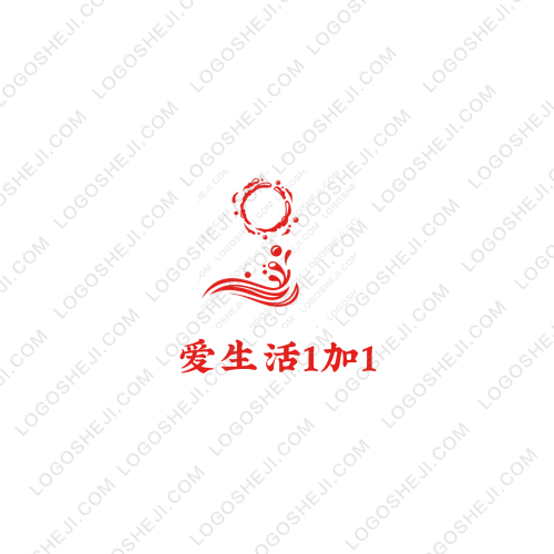 爱生活1加1logo设计